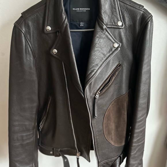 Club Monaco brown leather jacket in good condition - Picture 8 of 10